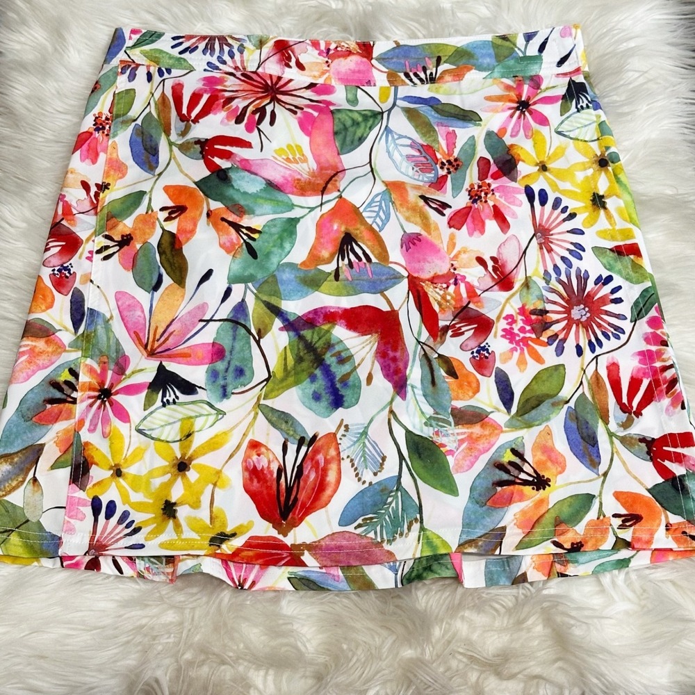 RipSkirt Hawaii Womens Wrap Skirt in Wildflower Watercolor Floral Size Medium